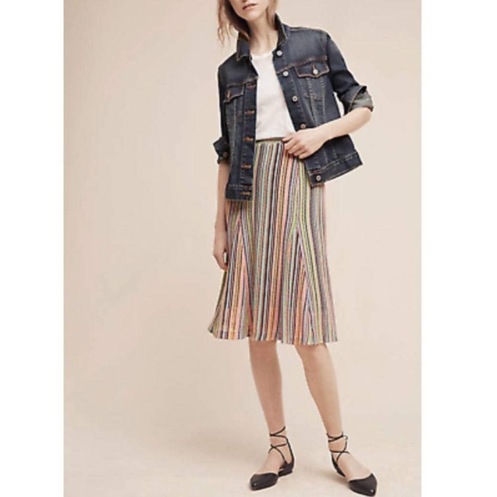 🛍ANTHROPOLOGIE🛍MAEVE SPECTRAL STRIP SKIRT🛍 - Picture 2 of 8